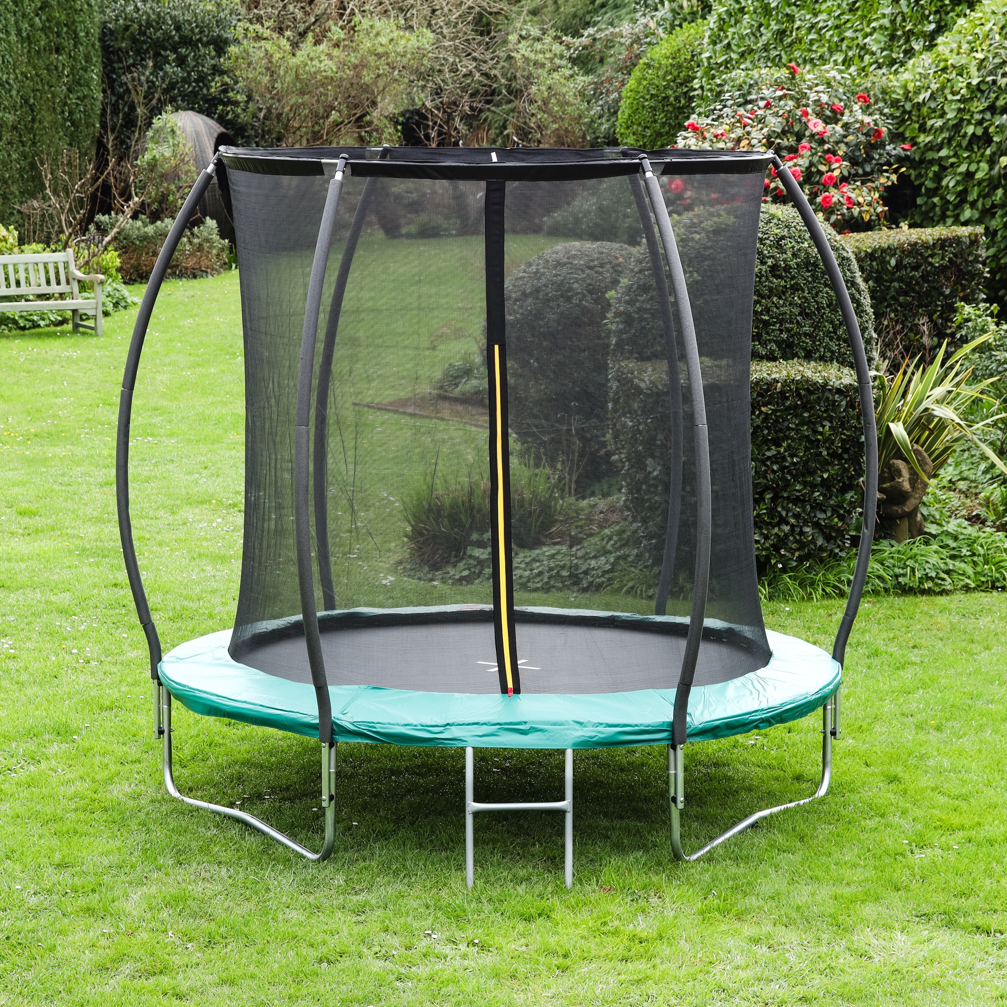 8ft trampoline with enclosure and ladder best sale